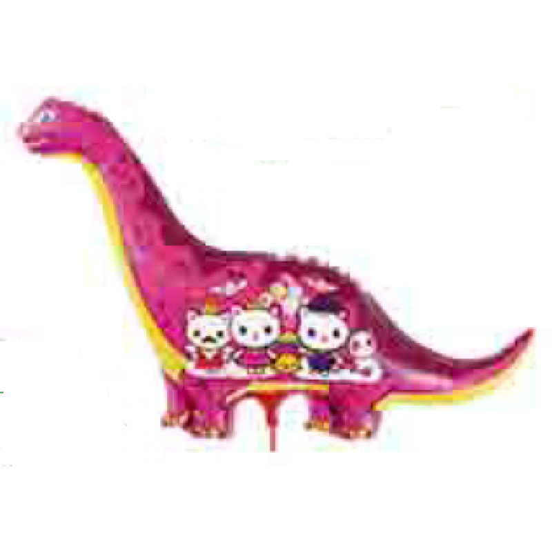  Динозаврик 2 Розовый с палочкой