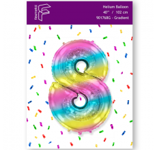 Шарик Цифра 8 Flexmetal градиент 40" 100 см. В УПАКОВКЕ