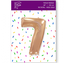 Шарик Цифра 7 Flexmetal розовое золото 40" 100 см. В УПАКОВКЕ