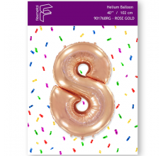 Шарик Цифра 8 Flexmetal розовое золото 40" 100 см. В УПАКОВКЕ
