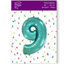 Кулька Цифра 9 Flexmetal тиффані 40" 100 см. В УПАКОВЦІ Кулька Цифра 9 Flexmetal тиффані 40" 100 см. В УПАКОВЦІ