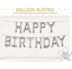 Напис із куль "Happy Bithday" срібло 2 Напис із куль "Happy Bithday" срібло 2