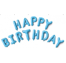 Напис із куль "Happy Bithday" блакитний 2 Напис із куль "Happy Bithday" блакитний 2