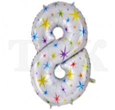 Цифра Зірочки 8 Фігура Фольга Цифра Зірочки 8 Фігура Фольга