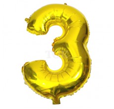 Цифра золото 3 Фігура Фольга