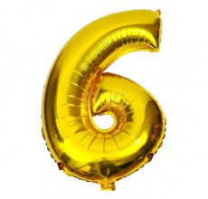 Цифра золото 6 Фігура Фольга