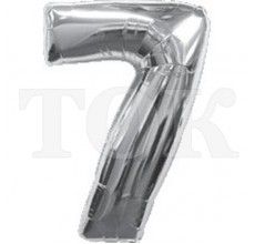 Цифра срібло 85 см. 7 Фігура Фольга Цифра срібло 85 см. 7 Фігура Фольга