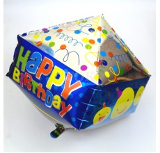 Кубик Happy синий серебро Фигура Фольга