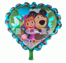 Серце "Маша та ведмідь" рюшами Серце "Маша та ведмідь" рюшами