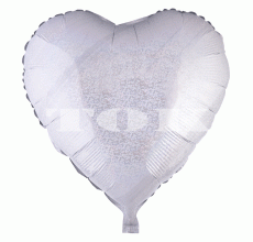 Серце 32 дюйми срібло
