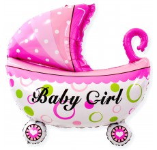 Коляска 2 рожева Фігура Фольга Коляска 2 рожева Фігура Фольга