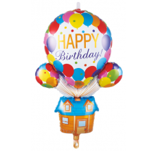 Будинок під кулями Happy Bithday Фігура Фольга