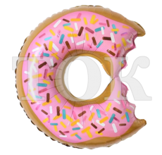 Пончик укушенный розовый Фигура Фольга