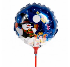 Шар на палочке "Снеговик" фольга