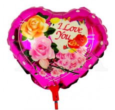 Шар на палочке Сердце 0937-14 фольга