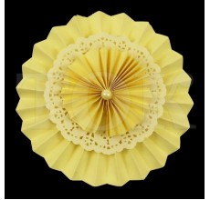 Веер № 0924-63 с жемчугом  41 см. айвори