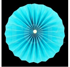 Веер № 0924-53 с жемчугом  20 см. голубой