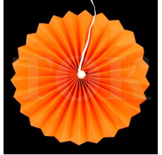 Веер № 0924-57 с жемчугом  41 см. оранжевый