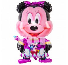"Міні Маус дівчинка велика стояча" рожева з малюнком Фігура Фольга "Міні Маус дівчинка велика стояча" рожева з малюнком Фігура Фольга