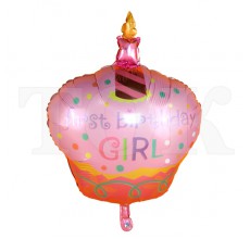 "Торт GIRL" розовый Фигура Фольга