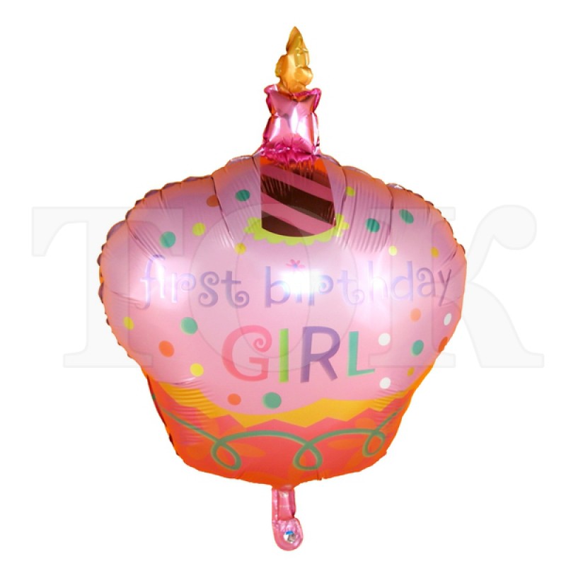 "Торт GIRL" розовый под палочку Фигура Фольга