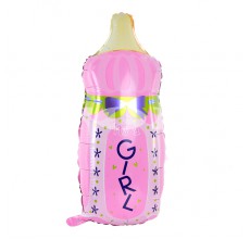 "Пляшка з соскою" рожева велика Фігура Фольга "Пляшка з соскою" рожева велика Фігура Фольга