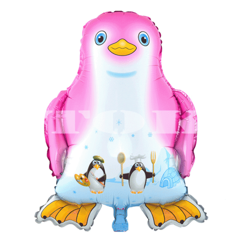 "Пингвин" розовый   Фигура Фольга