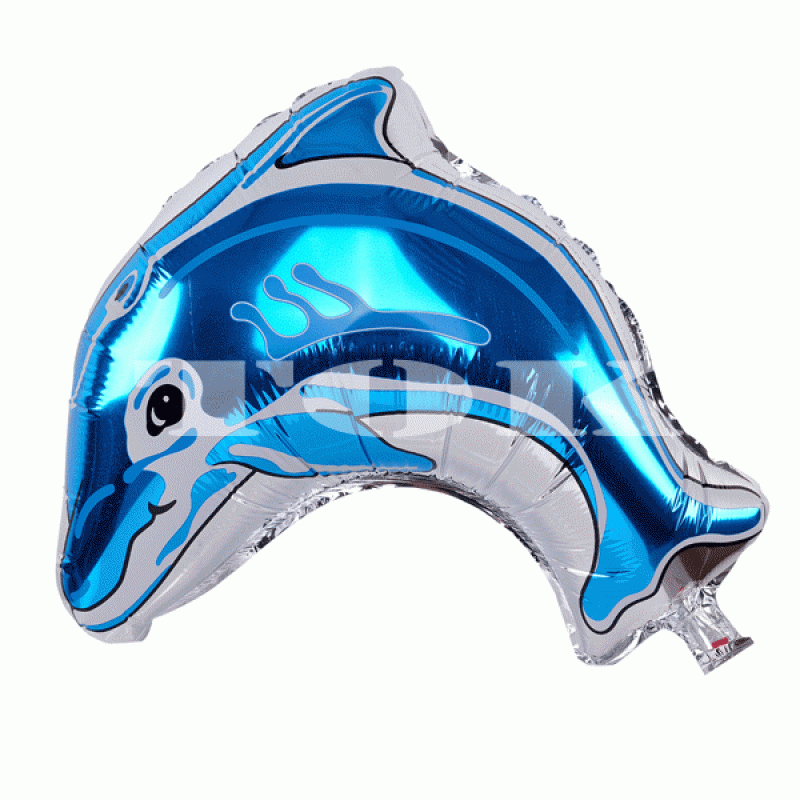 "Дельфин" маленький голубой Фигура Фольга